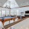 a pool table in a large room